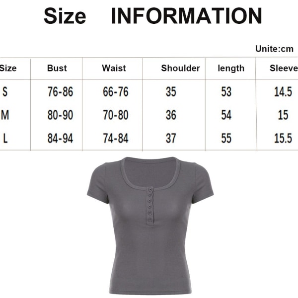 Kortærmede Crop Tops SORT M Black M