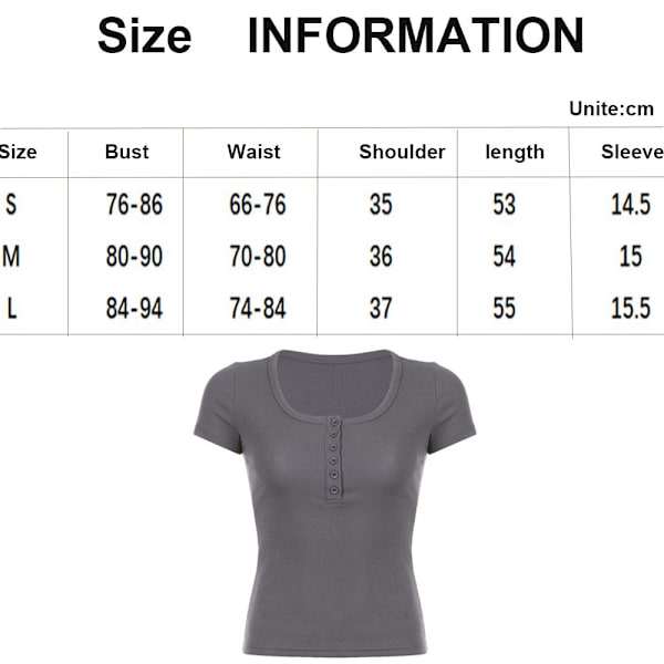 Kortermet Croptop GRÅ S Gray S