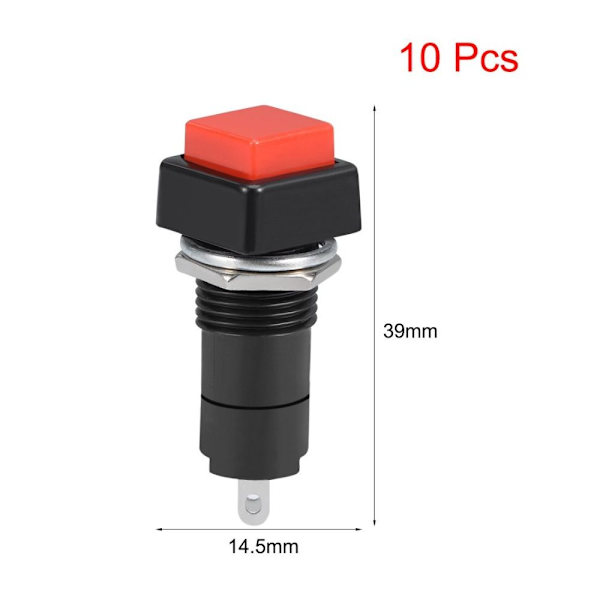 10st Tryckknappsbrytare Kontakter Power