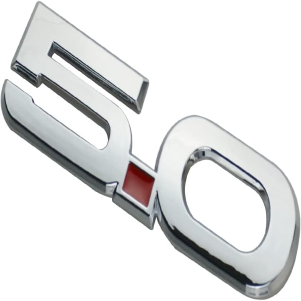 2 stk. 5.0 Nummer Emblem 3D Metal Logo Leafboard Side Bil Badge