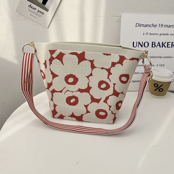 Crossbody Stickad Väska Stickad Handväska 2 2 2