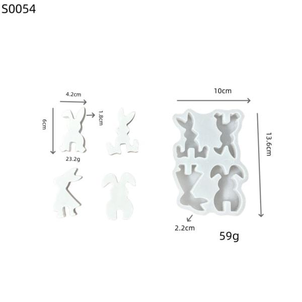 Silikonform stearinlysform Bunny Silikonform