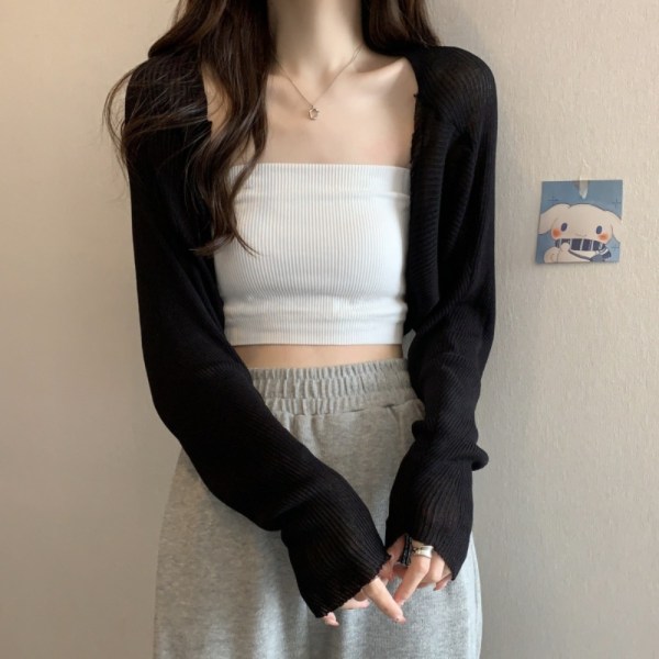 Stickad Cardigan Is Sidensjal APRIKOS Apricot
