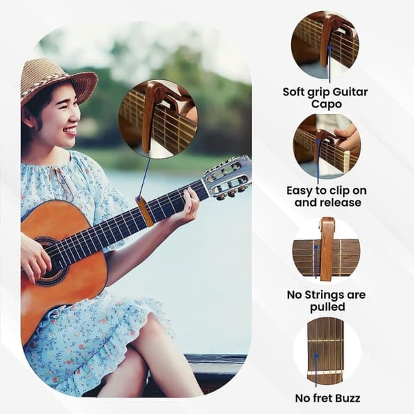 Gitarr Capo Tonjusterande Klämma Nyckel Gitarr Avstämningsklämma Wood