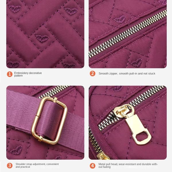 Nylon Firkantede Håndtasker Skuldertaske RØD red
