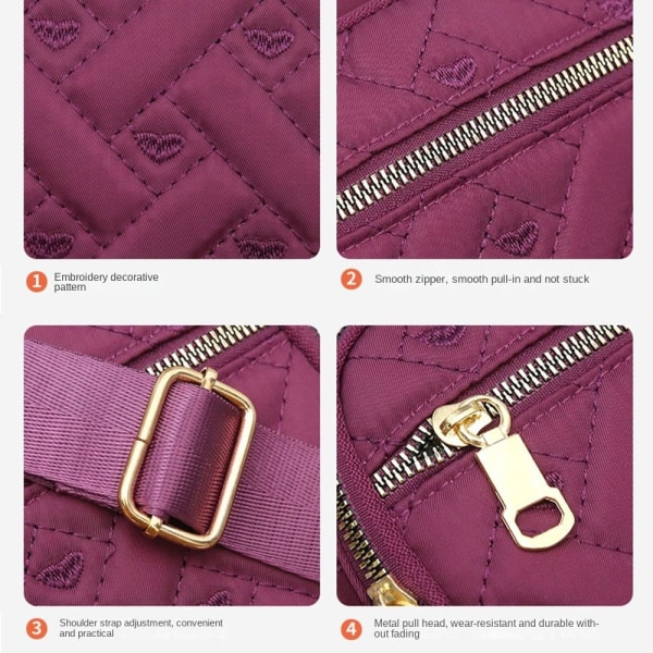 Nylon Square Handbags Olkalaukku VILLA purple