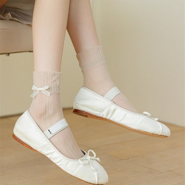 Bow Socks Mid Socks VIT White