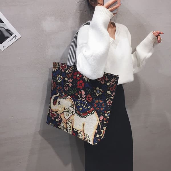 Canvas Axelväska Dam Shoppingväskor 14 14 14
