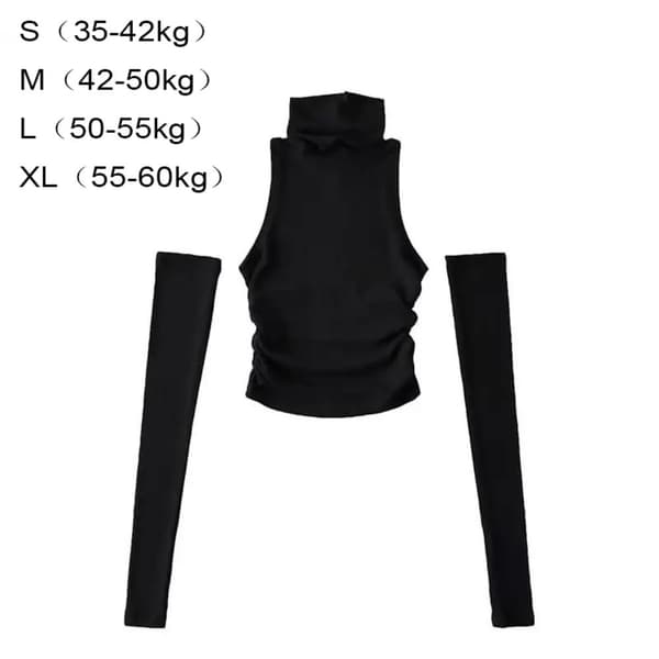 Rullekrave Selercroptop SORT L black L