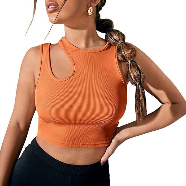Dame Tank Top Sommer Crop Tops SORT S black S
