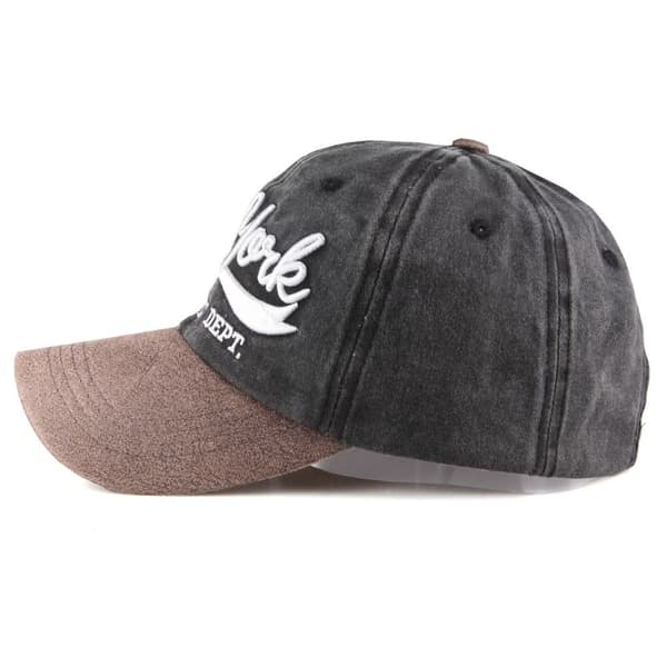 Broderade Basebollkepsar, Sliten och Blekt Look, KAFFE coffee