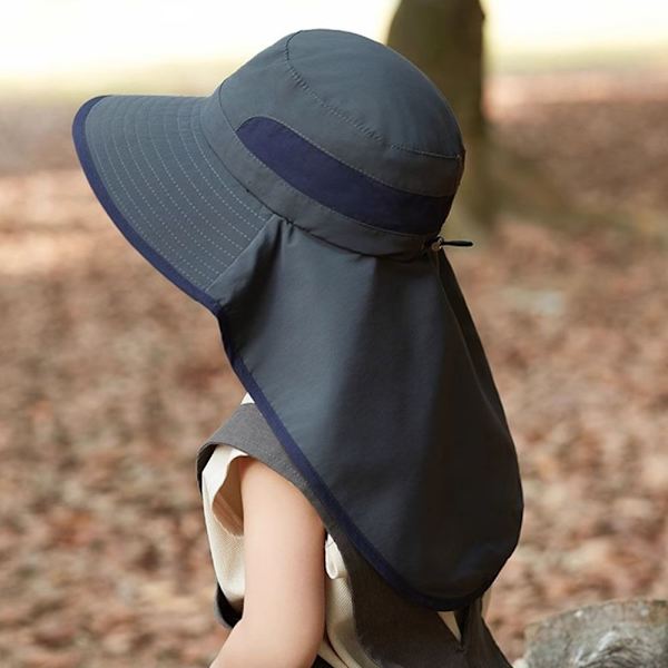 Solskyddad sommarhatt för barn Tunn fiskarhatt för barn dark grey
