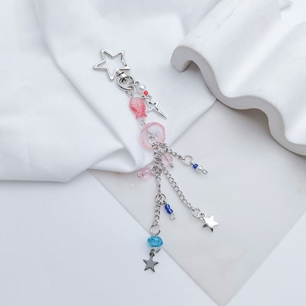 Vandmænd Telefon Charm Strap Stjerne Vedhæng Nøglering PINK 15,5CM Pink 15.5cm-15.5cm