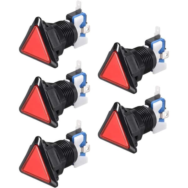 5 stk. Spill Trykknapp Trykknappbryter RØD red