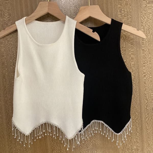 Tanktop Ærmeløs Top SORT Black