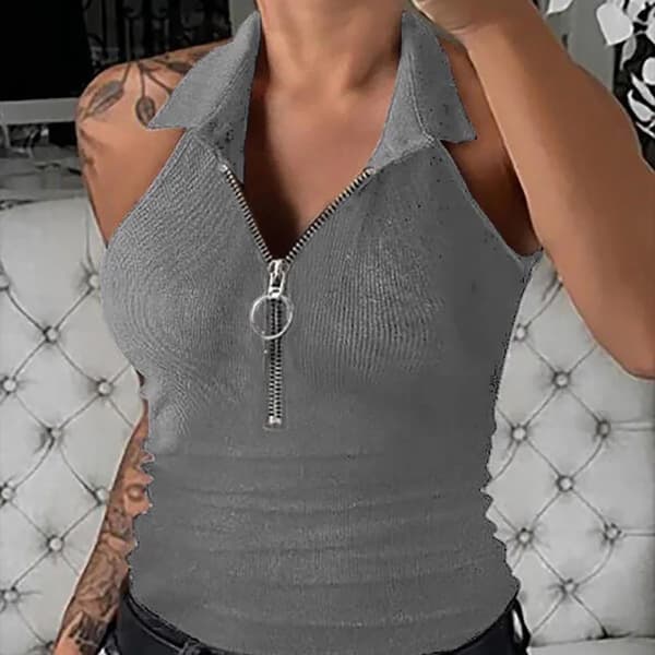 Tanktop T-shirt Dam GRÅ S Gray S