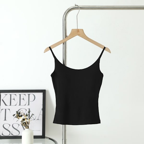 Seamless Crop Tops Ermeløse topper SVART L black L
