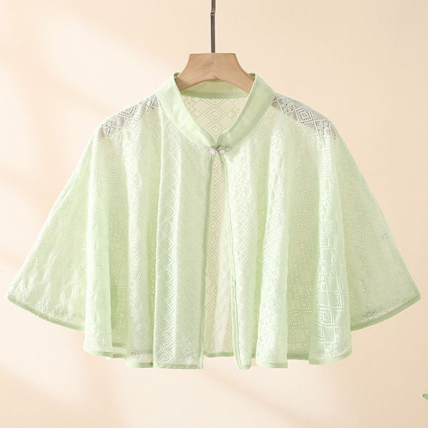 Rose Jacquard Polyester Sjalar Solskyddssjal GRÖN Green