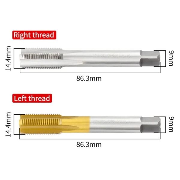 Bike Crank Pedal Thread Tap Spiral Threading Tap GULL VENSTRE VENSTRE gold left-left