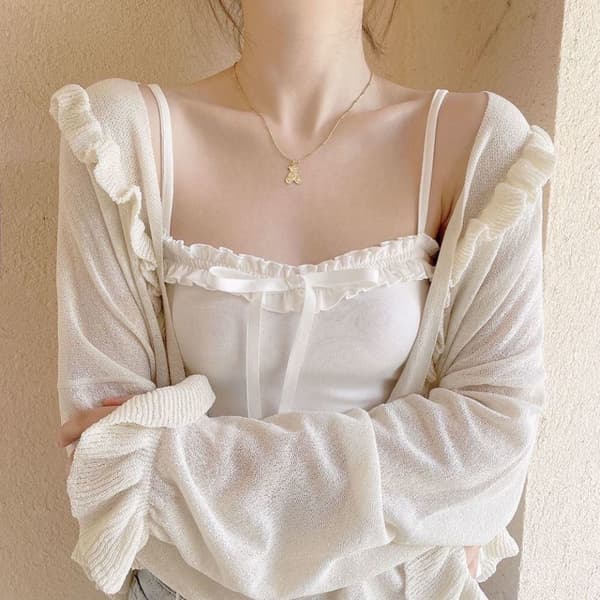 Crop Top Linne VIT M White M