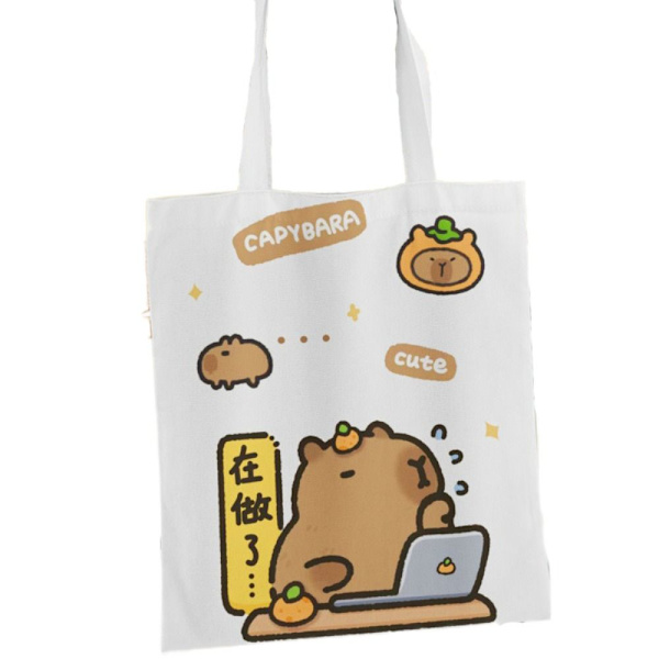 Canvasväska Tecknad Capybara Tote 6 6 6
