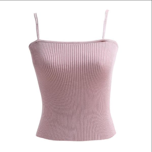 Sexy Ermeløs Stroppetopp ROSA Pink