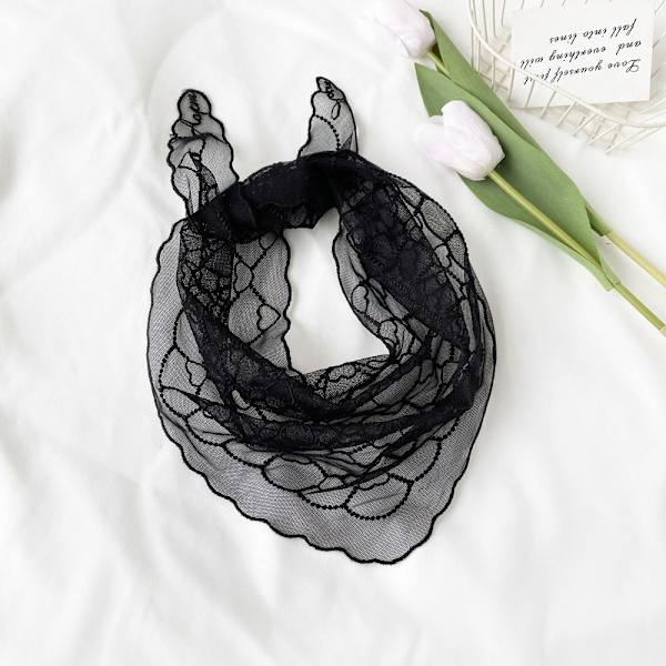 Ohut pitsi Fake Collar Mesh Lankahuivi SININEN blue