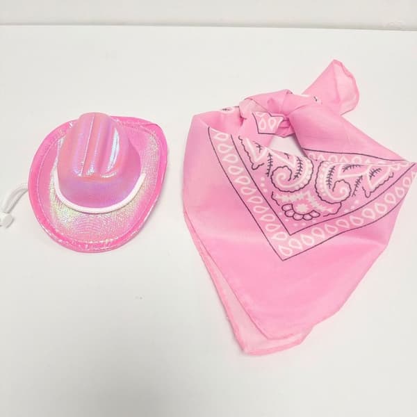 Husdjurs Cowboy Set Mångsidig Kostym Rosa