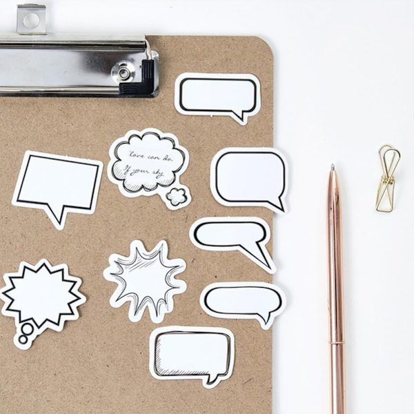 Dialogruta Paper Stickers Tanke Bubbles Stickers Etiketter