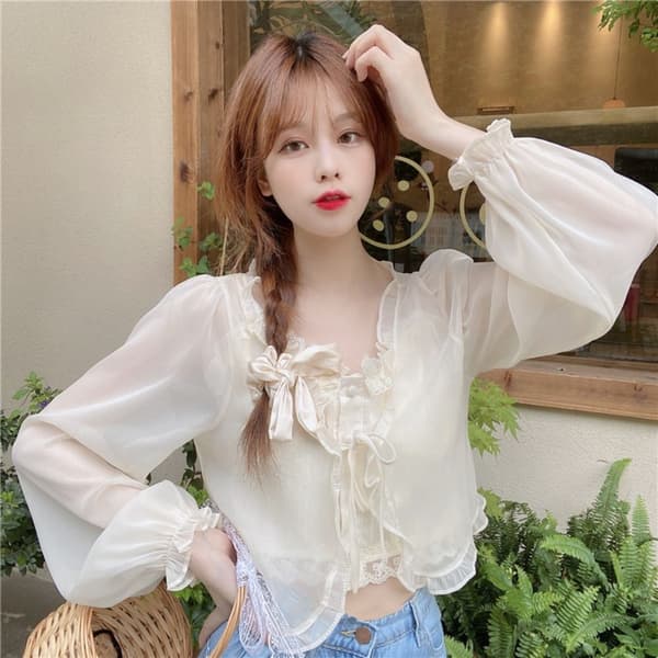 Dame Sjal Kort Cardigan HVIT White