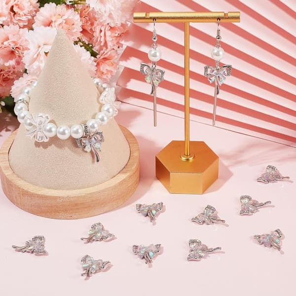 Sommerfugle Charms Micro Pavé Rhinestone Charm Krystalglas Perle
