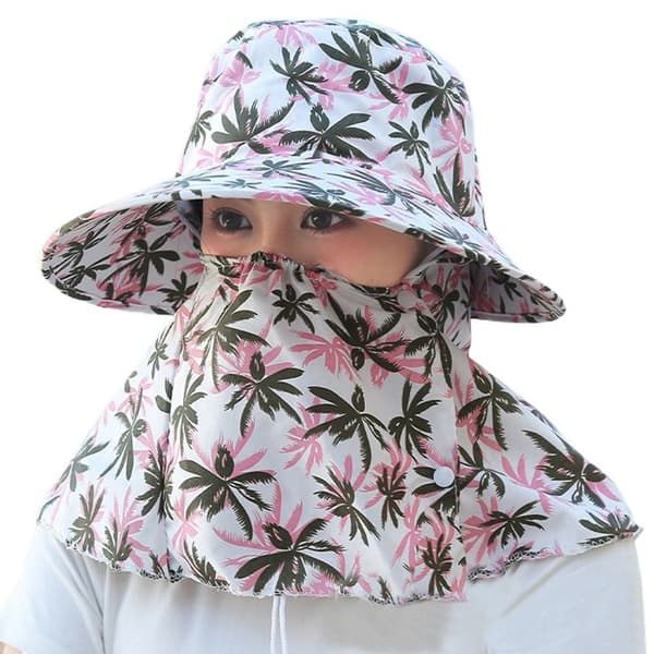Solhat med ansigts- og halsbeskyttelse, PINK Pink