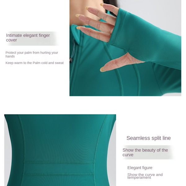 Sport Långärmad Ytterkläder Fitness Stand Up Collar Top Black XL