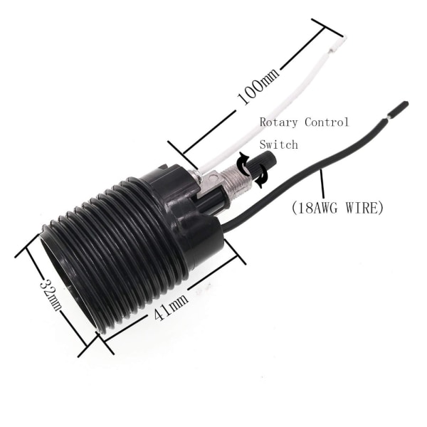 E26 Bakelite Fixture Socket Kierre lamppukanta kytkimellä 3pcs