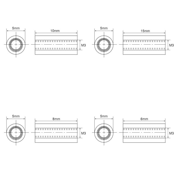 10st Standoff Column Spacer för RC-flygplan, FPV Quadcopter, CNC 10pcsM3x10mm