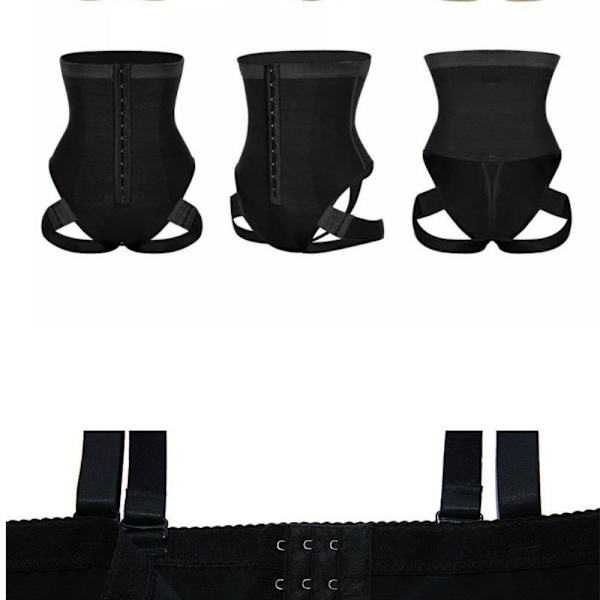 2-in-1 Peach Butt Curvy Tummy Shaper Waist Trainer ja Butt Black L