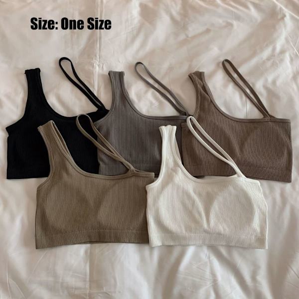 Dame Crop Top Ærmeløs Camis SORT black