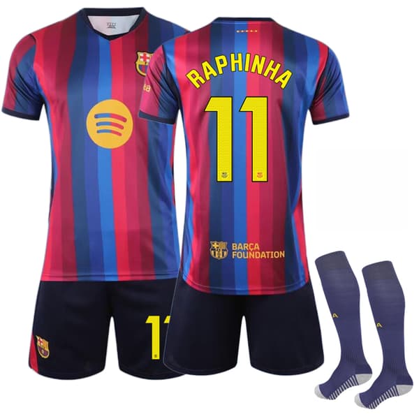 26-27 Barcelona Hemmabarnsfotbollströja Nr 11 Raphinha 16