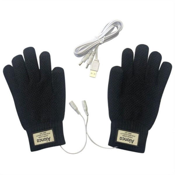 Elektrisk Opvarmede Handsker Strikkede Handsker SORT black