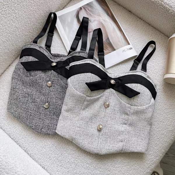 Knappstropp Vest GRÅ grey