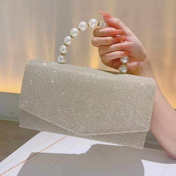 Pearl Clutch kukkaro juhlakäsilaukku GOLD Gold