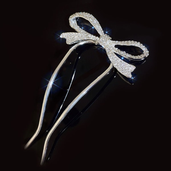 Bow Knot Hair Clip Elegant Hair Clip SILVER Silver