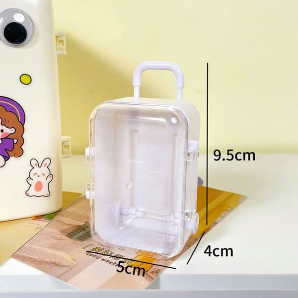 Mini rullekoffert liten trillekoffert HVIT S white S