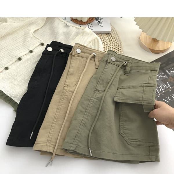 Denimnederdel Miniskørt SORT S Black S