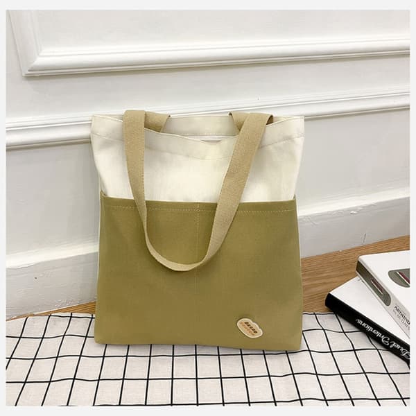 Canvas Sling Taske Håndtaske BEIGE beige