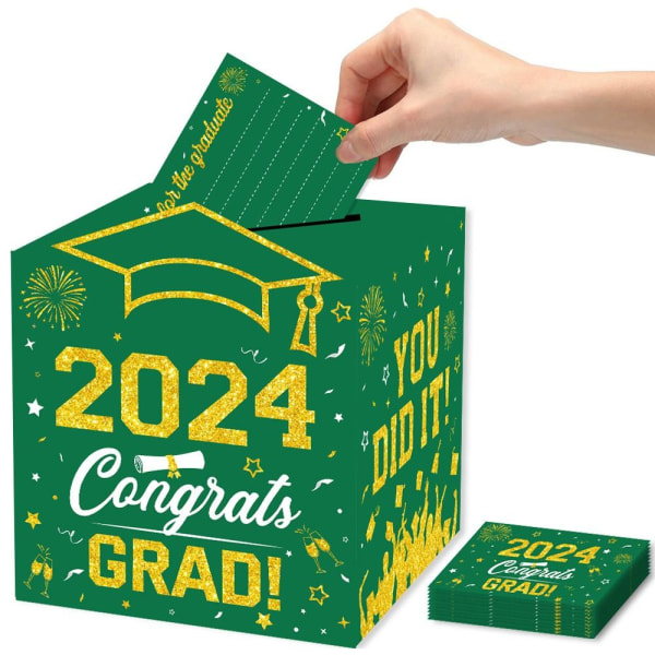 2024 Graduation Season Message Box Layout for dimissionsceremoni green