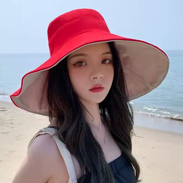 Bucket Hat Strandhatt RÖD Red