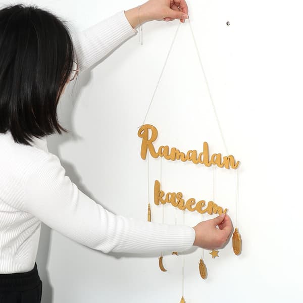 Eid Mubarak Ramadan Kareen Dekor Måne og Stjerne 2023