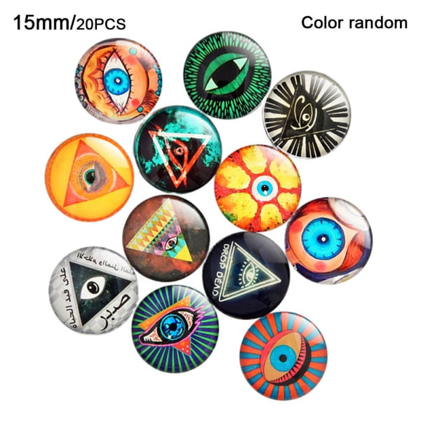 20 stk. trykt glas cabochons Swirl glas cabochons 15MMCOLOR 15mmcolor random