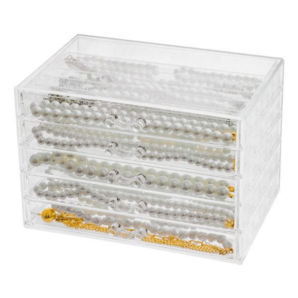 Halskæde Display Holder Halskæde Organizer Box 5 SKUFFE 30 5 Drawer 30 Girds
